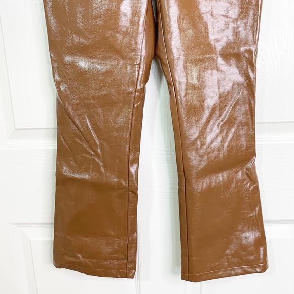 Greylin Anthro Vegan Leather Pants Brown - Picture 4 of 8